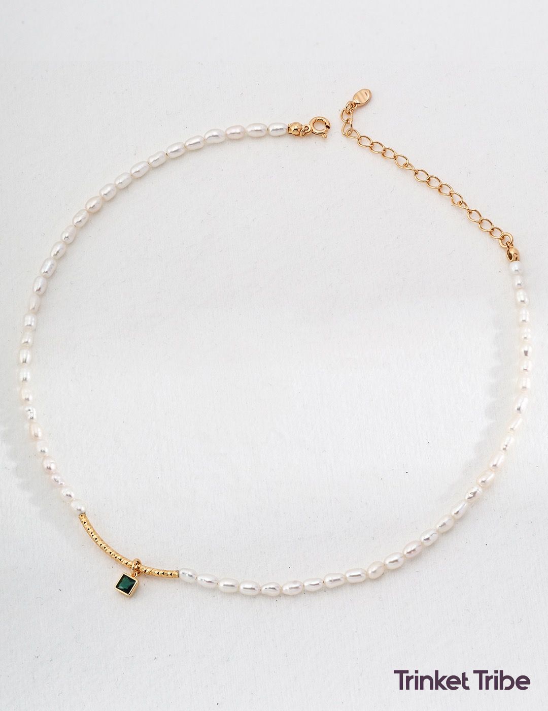 Modern Pearl Charm Necklace