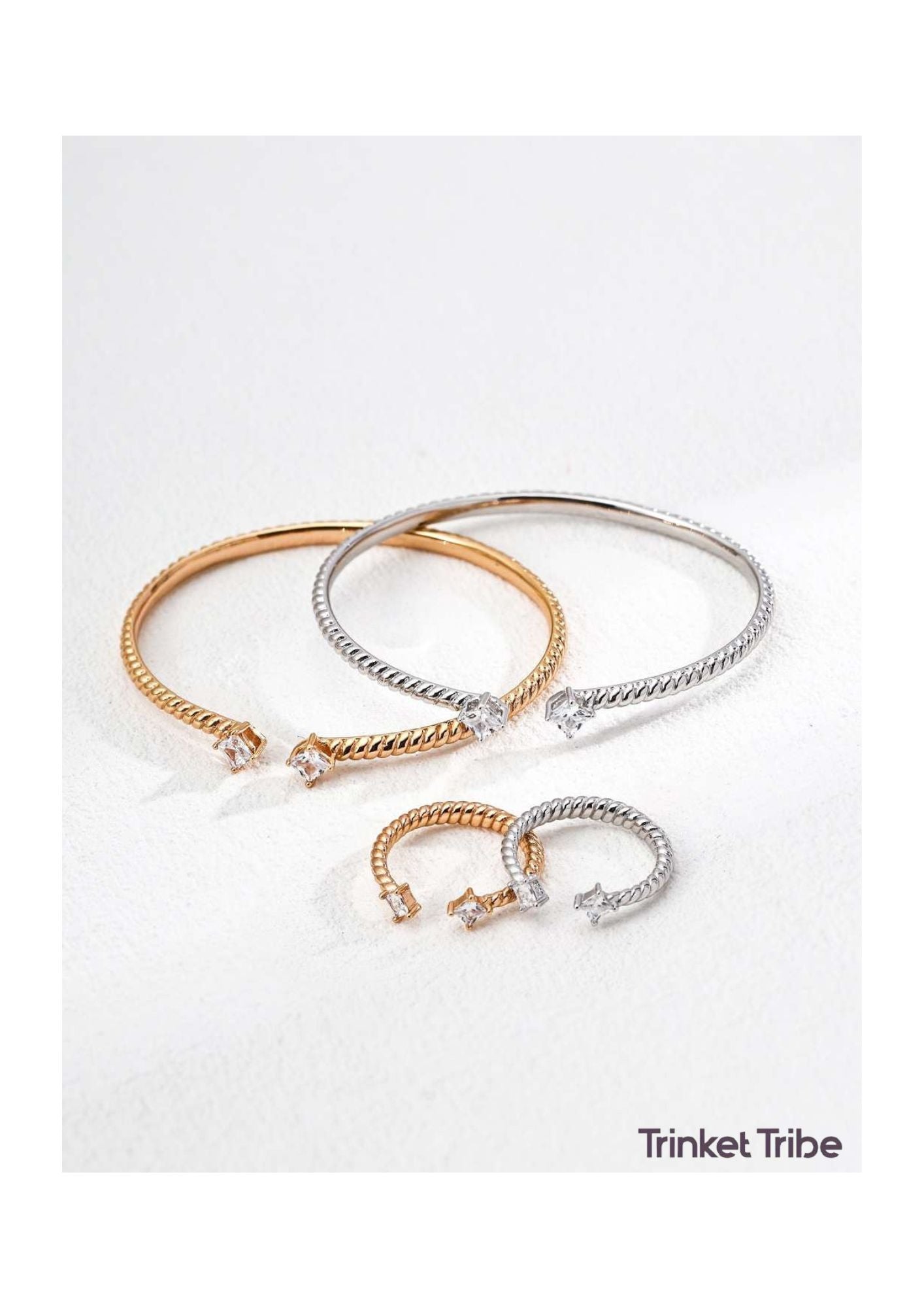Elegant Open Bangle Set_ Bangle & Matching Ring