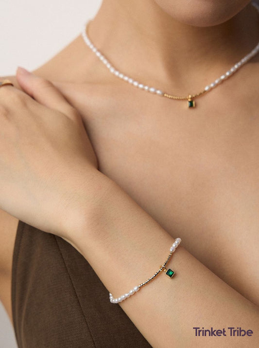 Matching bracelet also available at: https://epvurb-16.myshopify.com › products › modern-pearl-charm-necklace-bracelet