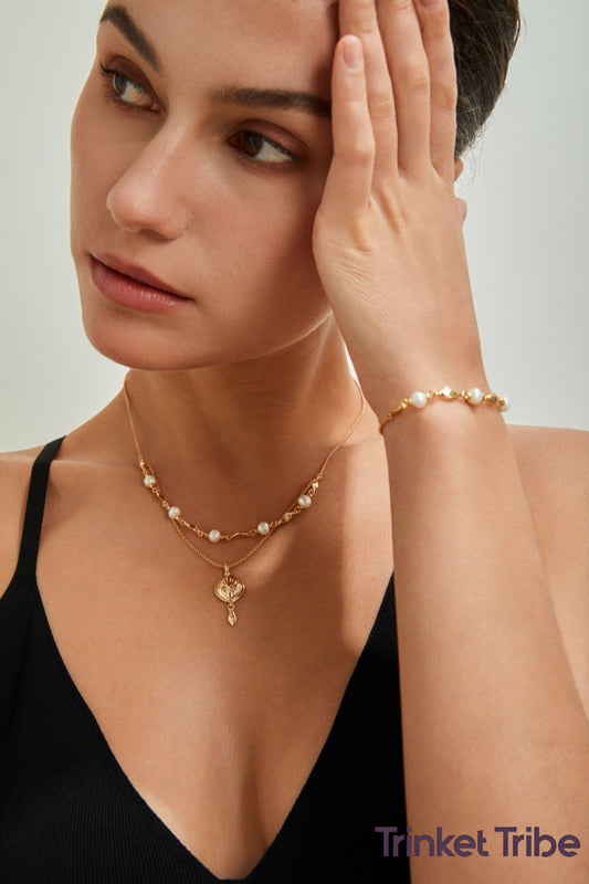Vintage Royal-Inspired Double-Layer Pearl Necklace